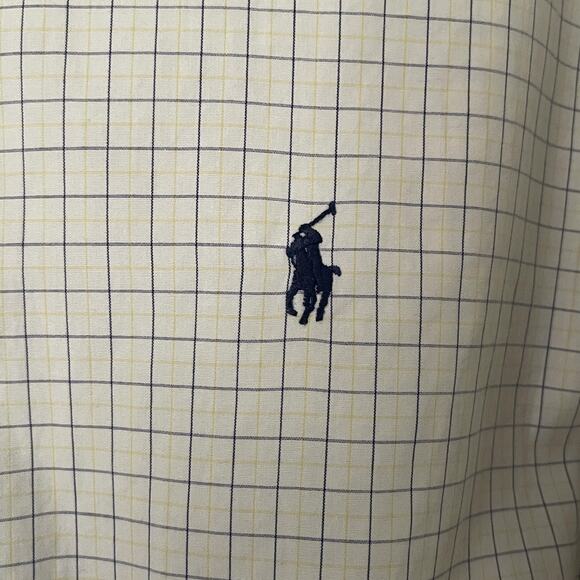 Y2K Ralph Lauren Shirt Men 16.5 34/35 White Check Yarmouth Button Down Pony Logo - Picture 2 of 12
